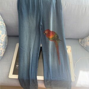 Aviator Nation Blue Joggers with Parrot Design